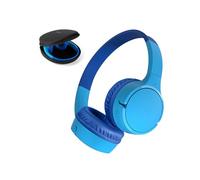 Belkin SoundForm Mini Kids Wireless Headphones with Built-In Microphone, 30H of Playback Time, & Fun Stickers - Over-Ear Headsets for Online Learning, School, Travel, iPhone, iPad, Galaxy - Blue