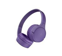 Belkin SoundForm Mini Kids Wireless Headphones with Built-In Microphone, 30H of Playback Time, & Fun Stickers - Over-Ear Headsets for Online Learning, School, Travel, iPhone, iPad, Galaxy - Purple