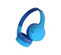 Belkin SoundForm Mini Kids Wireless Headphones with Built-In Microphone, 30H of Playback Time, & Fun Stickers - Over-Ear Headsets for Online Learning, School, Travel, iPhone, iPad, Galaxy - Blue