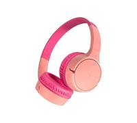 Belkin SoundForm Mini Kids Wireless Headphones with Built-In Microphone, 30H of Playback Time, & Fun Stickers - Over-Ear Headsets for Online Learning, School, Travel, iPhone, iPad, Galaxy - Pink