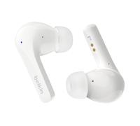 Belkin SoundForm Motion True Wireless Earbuds with Wireless Charging Case & Dual Microphone - IPX5 Water Resistant, Bluetooth Headphones for iPhone 16 & Galaxy 25 - White