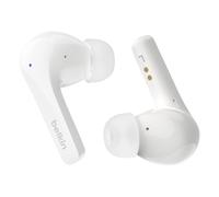 Belkin SoundForm Motion True Wireless Earbuds with Wireless Charging Case & Dual Microphone - IPX5 Water Resistant, Bluetooth Headphones for iPhone 16 & Galaxy 25 - White