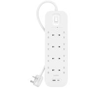 BELKIN SRB003af2M Surge Protected 8-Socket Extension Lead with USB - 2 m