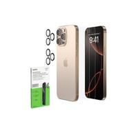 Belkin TemperedGlass Screen and Camera Lens Protector for Apple iPhone 16 Pro - Case-Compatible Tempered Glass Lens Cover, Apple iPhone Accessories - 2-pack