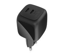 Belkin Ultra-Compact GaN Dual USB-C PD 3.0 / PPS 50W Mains Charger, Black
