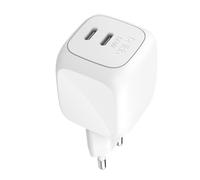 Belkin Ultra-Compact GaN Dual USB-C PD 3.0 / PPS 50W Mains Charger, White
