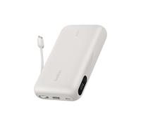 Belkin UltraCharge 20000mAh Power Bank with USB-C Cable and Display - Sand | 20K Portable Charger, Charge Up to 3 Devices (1 x USB-C Port + Integrated Cable, 1 x USB-A Port), 45W, Pre-Charged, Display