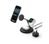 Belkin UltraCharge 3 in 1 Wireless Charging Station with Qi2, 25W - Black | Qi2.2-Certified MagSafe Compatible Magnetic Wireless Charger for iPhone, Apple Watch, Earbuds, USB C Cable, 45W Plug Included