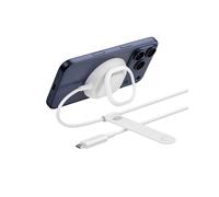 Belkin UltraCharge Magnetic Charger with Qi2 25W, Fast Wireless Charging Pad, MagSafe Compatible with Passive Cooling Technology, Kickstand for iPhone 17 Series, Pixelsnap, AirPods Pro - White