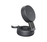 Belkin UltraCharge Pro 2-in-1 Qi2 Inductive Charging Station, 25W - Black | Adjustable, Qi2.2 Certified, MagSafe Compatible Wireless Charger for iPhone, Apple Watch, Earphones, with 45W Power Supply