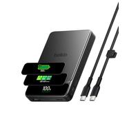 Belkin UltraCharge Pro Semi-Solid-State 10000mah Power Bank, 60W Charging | Portable Charger with BoostSolid Cell, Smart Display, For 3-Devices, Travel Friendly, Metal Design, 60W USB-C Fast Charge