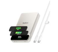 Belkin UltraCharge Pro Semi-Solid-State 10000mah Power Bank, 60W Charging | Portable Charger with BoostSolid Cell, Smart Display, For 3-Devices, Travel Friendly, Metal Design, 60W USB-C Fast Charge
