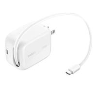 Belkin UltraCharge USB-C Charger 45W with Extendable USB C Cable (80cm) and USB-C Port - USB C Charger, Charger iPhone 17 and 16 Series, Galaxy S26 Series, AirPods, Tablet, MacBook, Laptop