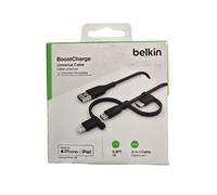 Belkin Universal 3 In 1 Charging Cable Black Boost Charge/Brand New Sealed