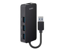 Belkin USB 3.0 Hub w/ 3 USB Ports & Gigabit Ethernet - USB Splitter - USB Hub 3.0 - USB Docking Station - Ethernet Adapter for Laptop - USB Adapter - USB Hub for Laptop - USB Ethernet Adapter - Black