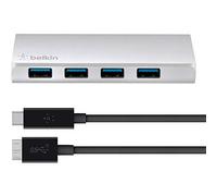 Belkin USB 3.0 Type-C 4 Port Hub (USB-C to 4 x USB-A), Black/Grey