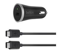 Belkin USB-C 15 W Car Charger with USB-C to USB-C Cable (USB-IF Certified), Black