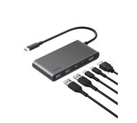 Belkin USB C Hub, 5-Port Hub w/ 4K HDMI Display @ 60Hz, 100W Power Delivery, Fast Data Transfer 5Gbps, USB C Multiport Adapter for MacBook, iPad Pro, Chromebook, & More - Upgraded HDMI 2.0 - Grey