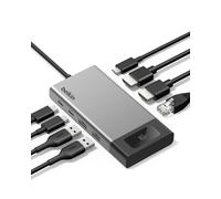 Belkin USB C Hub, 8-in-1 Multi-Port Hub 100W - Dual Display Support for Windows & Chromebook + Mirrored Support for macOS w/Monitor Privacy, Ethernet, Resolutions up to 4K@60Hz - Travel Essentials