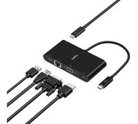Belkin USB-C Multimedia Adapter (USB-C Hub w/ VGA, 4K HDMI, USB 3.0, Ethernet Ports) 100W Passthrough Power for MacBook Pro, iPad Pro, Surface Pro, Chromebook more