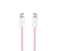 Belkin USB-C to USB-C Braided Cable (3.3ft, 60W) - Soft and Flexible Fast Charging Cable Type C for iPhone Series 16 & 15, Galaxy S25, Pixel 9, iPad Pro, and More - Pink (USB 2.0)