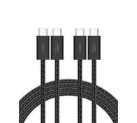 Belkin USB C to USB C Cable 2-Pack, 6.6ft, 240W - Type C Charger, iPhone Charger Cord, Soft, Braided, Flexible for iPhone 17, Galaxy S25, Pixel 10, MacBook, Chromebook, iPad Pro, Switch - Black
