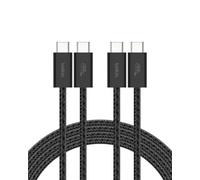 Belkin USB C to USB C Cable 2-Pack, 6.6ft, 60W - Type C Charger, iPhone Charger Cord, Soft, Braided, Flexible for iPhone 17, Galaxy S25, Pixel 10, Airpods, iPad Pro & More, Travel Essentials - Black