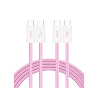 Belkin USB C to USB C Cable 2-Pack, 6.6ft, 60W - Type C Charger, iPhone Charger Cord, Soft, Braided, Flexible for iPhone 17, Galaxy S25, Pixel 10, Airpods, iPad Pro & More, Travel Essentials - Pink