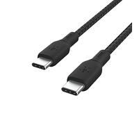 Belkin USB Type C to C Cable, 100W Power Delivery USB-IF Certified 2.0 USB C Charger Cable with Double Braided Nylon Exterior for iPhone 16, 15, iPad, MacBook, Galaxy, Pixel and More -2 m, black