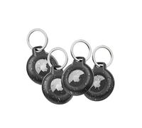 Belkin Waterproof Apple AirTag Secure Holder with Key Ring, Durable Scratch-Resistant AirTag Case, Protective AirTag Keychain Accessory for Keys, Pets, Luggage, Backpacks, and More - Black (4-pack)