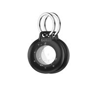 Belkin Waterproof Apple AirTag Secure Holder with Key Ring, Durable Scratch-Resistant AirTag Case, Protective AirTag Keychain Accessory for Keys, Pets, Luggage, Backpacks, and More - Black (2-pack)