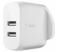 Belkin WCB002MYWH Boost Charge Dual USB-A 24W Wall Mobile Device Charger - White