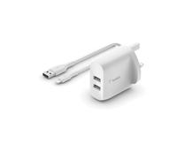 Belkin WCD001MY1MWH. Charger type: Indoor Power source type: AC Charger compatibility: Universal USB 2.0 ports quantity: 2. Cable length: 1 m Product colour: White