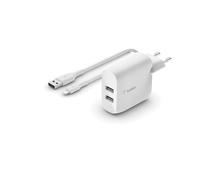 Belkin WCD001VF1MWH mobile device charger Universal White AC Indoor