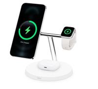 Belkin White 3-In-1 15W Qi2 Wireless Charger Stand