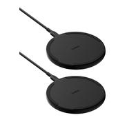 Belkin Wireless Charging Pad 15W - Qi Charger, Charging Station for Apple iPhone 16, iPhone 15/14/13 Series, AirPods, Samsung Galaxy S25, Galaxy S24, Pixel - 5ft Cable Included - Black, 2-Pack