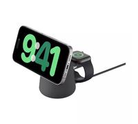 Belkin BoostCharge Pro 2-in-1 Wireless Charger with Qi2 15W - MagSafe-Compatible Charger for iPhone 16, 15, 14, 13, 12 Series, Apple Watch, AirPods, & Other Qi2 Enabled Devices, PSU Included - Black