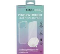 Belkin X Caseym Power & Protect Essential Bundle - Clear Case, Screen Protector & Belkin 20W USB-C Charger Brand New - Clear - Iphone 17 Pro