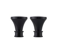 (Bell - 2 x Finials, Obsidian Black (Plastic Bell Finials)) Lister Cartwright 19 mm Extendable Metal Curtain Poles Rods Voile Easy Fitting Black, Silver, Gold & White Colours