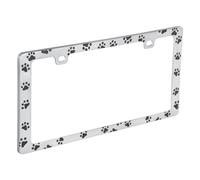 Bell Automotive 22-1-46104-8 Universal Black Paw Print Design License Plate Frame