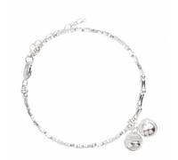 Bell Bracelet Silver Bells Sounds Bead Chain Link Irregular Broken Silver Bell Bracelet for Women Fashion Adjustable Party Charming Jewelry Gifts for Birthday Anniversary