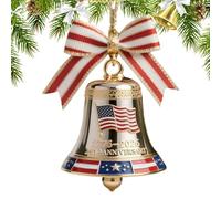 Bell Christmas Ornaments,Metal Commemorative Keepsake Ornament - 250th America's Founding Commemorative Bell for Patriotic Holiday Window Wreath Mantel Christmas Tree Party Home Decoration