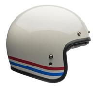 BELL Cruiser 2024 Custom 500 Adult Helmet, Motorcycle Helmet (Stripes Pearl White) ECE6, ECE (EU), Size Large