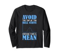 Bell Curve Statistics Humor Avoid the Mean Data Scientist Long Sleeve T-Shirt