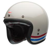 Bell Custom 500 Stripes Jet Helmet, white-red-blue, size L