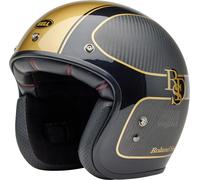 Bell Custom 500 Carbon RSD Checkmate Jet Helmet, carbon-gold, size M for Men