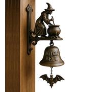 Bell for Door Opening, Witch Dachshund Outdoor Doorbell, Hangable Manual Ring Decor Bell, Doors Opening Chimes, Shopkeepers Bells, Retro Chime Wall Decor for Entry, Porch, Shop, Cottage