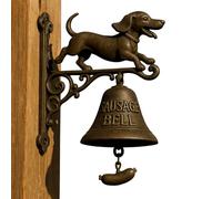 Bell for Door Opening, Witch Dachshund Outdoor Doorbell, Hangable Manual Ring Decor Bell, Doors Opening Chimes, Shopkeepers Bells, Retro Chime Wall Decor for Entry, Porch, Shop, Cottage