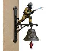 Bell for Opening the Door - Wall Mounted Metal Resin Bell Home Accessory with Firefighter Motif, Welcome Ornament, Decorative Doorbells | For Garden, Entryway, Ge