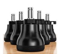 Bell Glides Replacement Office Chair - Chair Stool Swivel Caster Wheels to Fixed Stationary Castors for Hardwood Floors, Easy Switch Between Wheel Glide and Wheel Stopper, On/Off Setting, Set of 5